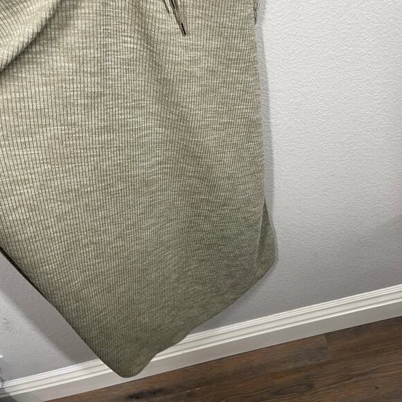 Song of Style Small Ezra Midi Dress Green Combo Ruched Front Ribbed Long Sleeves - Picture 6 of 11